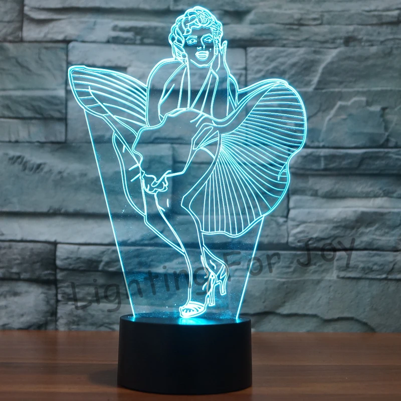 Креативный ночник Мэрилин Монро специальные 3D огни Детская декоративная лампа