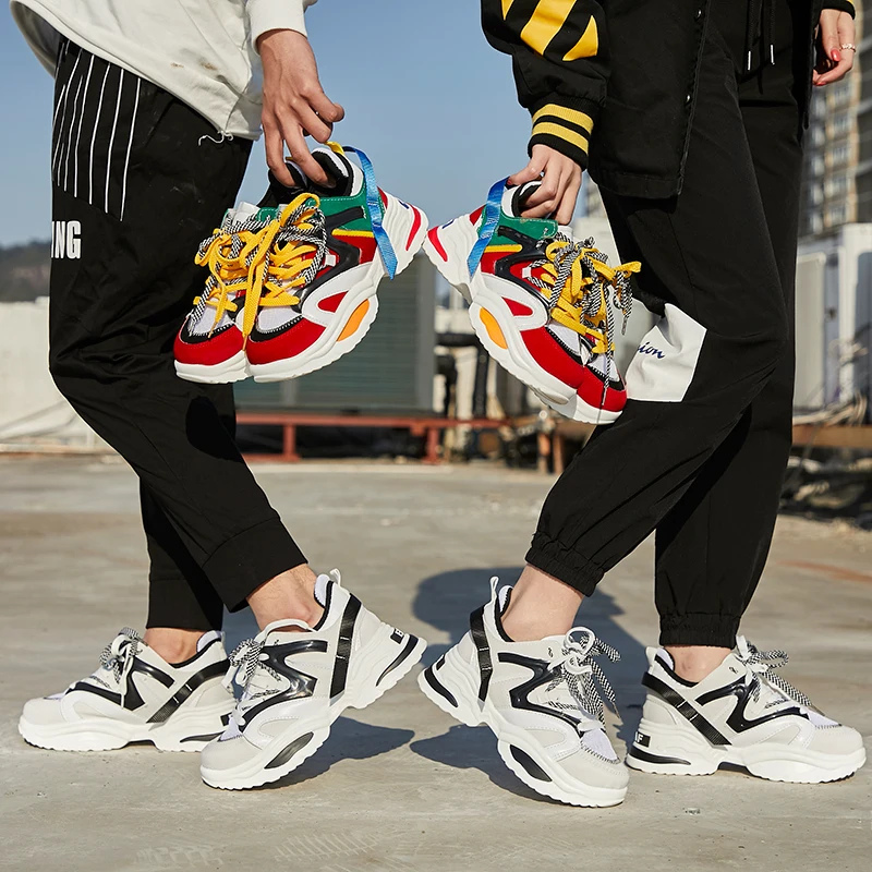 Женская модная разноцветная спортивная обувь на танкетке повседневная