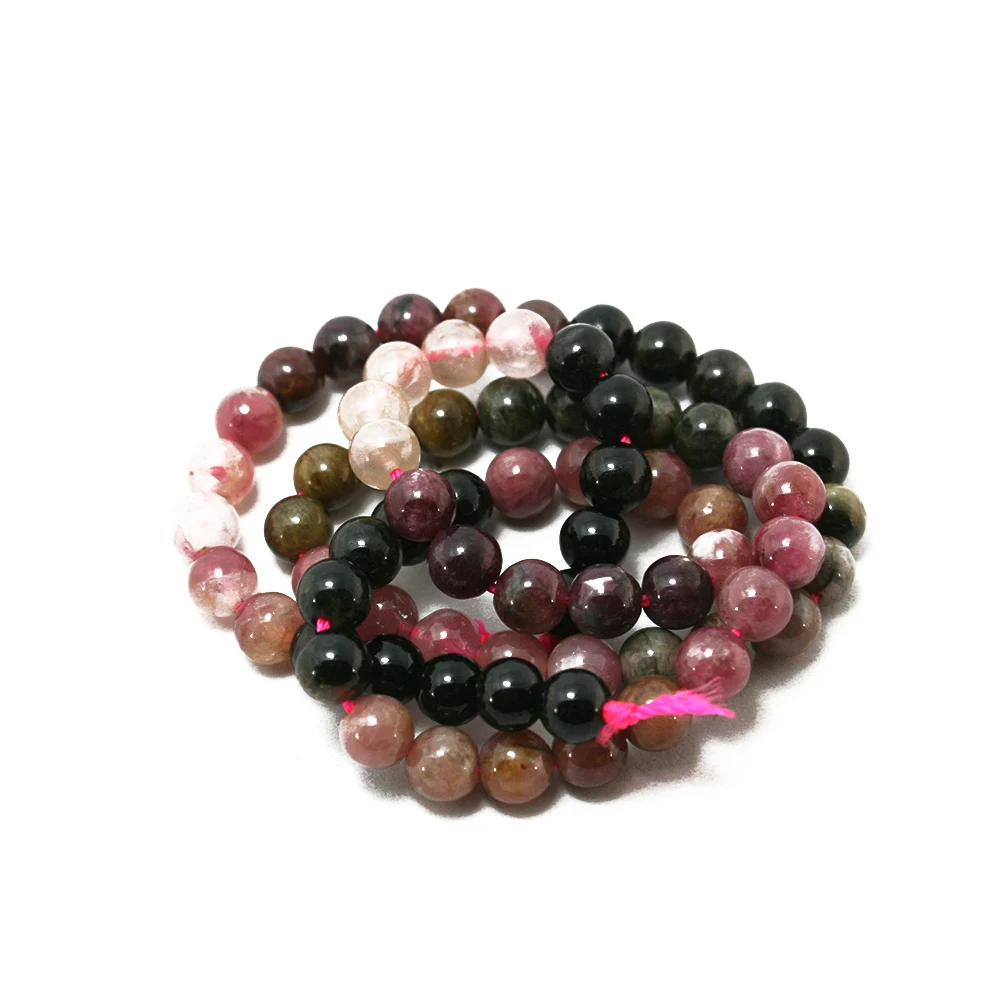 Бесплатная доставка круглые бусины из натурального турмалина высшего качества