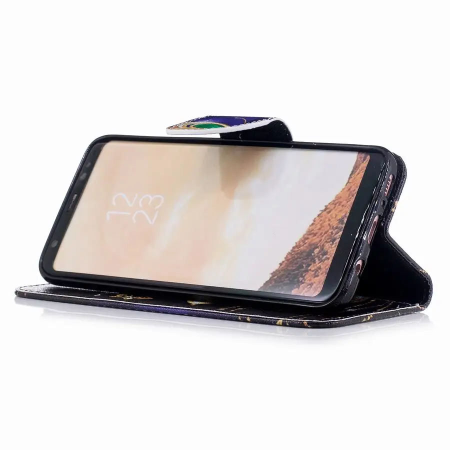 Для Samsung Galaxy S8 Plus Leathe прекрасные расписные для Coque Флип Бумажник Мультфильм чехол