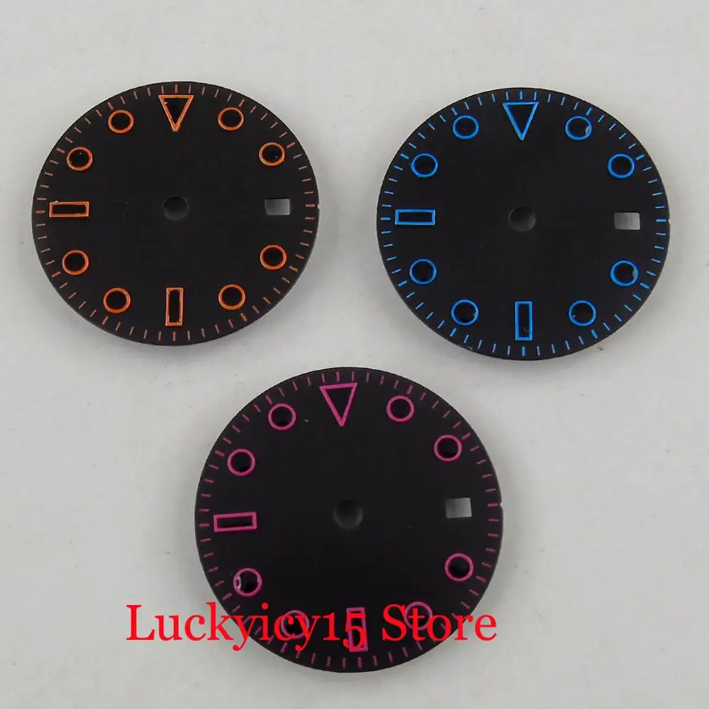 

3 models 28.5mm Black Watch Dial with Date Window fit for MIYOTA 8215 Automatic Movment