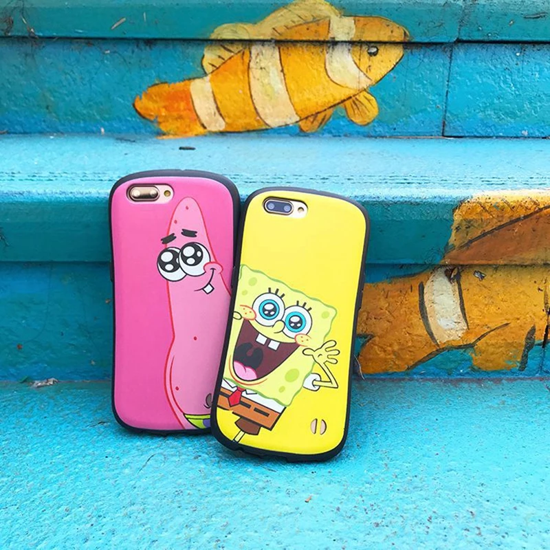 Spongebob Back Stars Phone Cases For Iphone 6 6S 7 8 Plus X Full Protective Case 7plus |