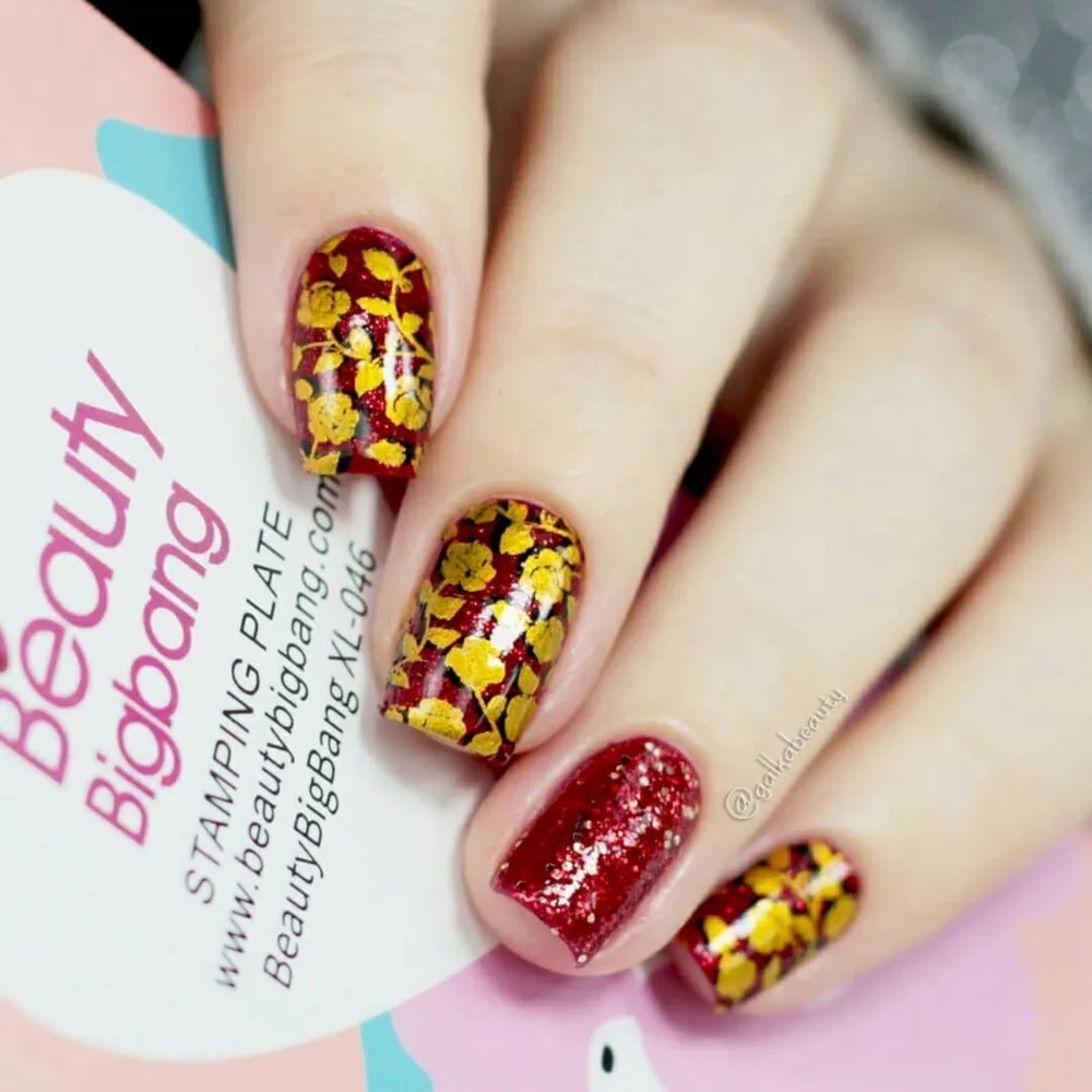BeautyBigBang пластины для штамповки ногтей на День святого Валентина цветы с