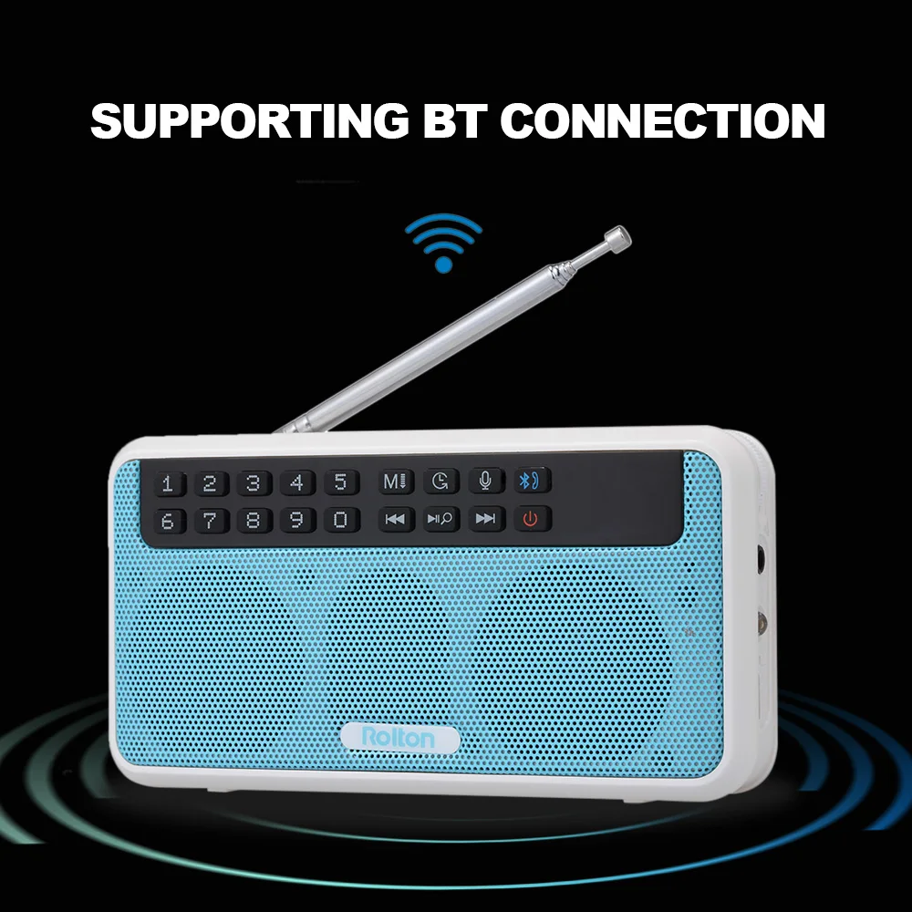 Rolton E500 беспроводной Bluetooth динамик Портативный 6 Вт HiFi стерео TF музыкальный проигрыватель цифровой FM радио Светодиодный дисплей микрофон