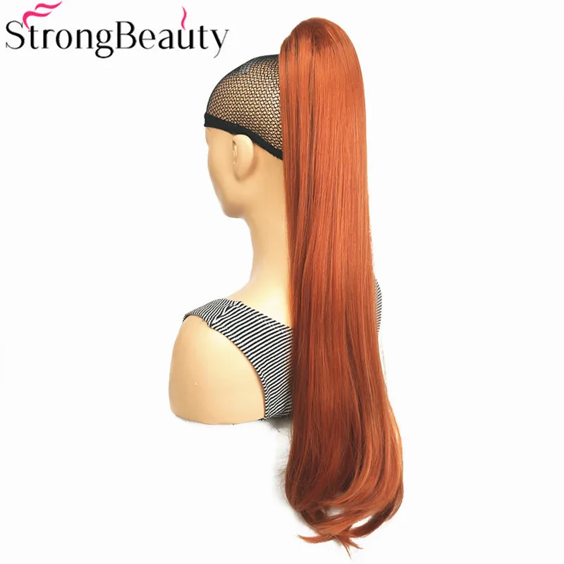 StrongBeauty Синтетические длинные прямые конский хвост клип в/на наращивание волос шиньоны