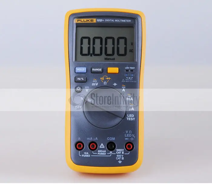 Fluke 18B+ светодиодный AC/DC Цифровой мультиметр напряжения тока+ преобразователь переменного тока клещи