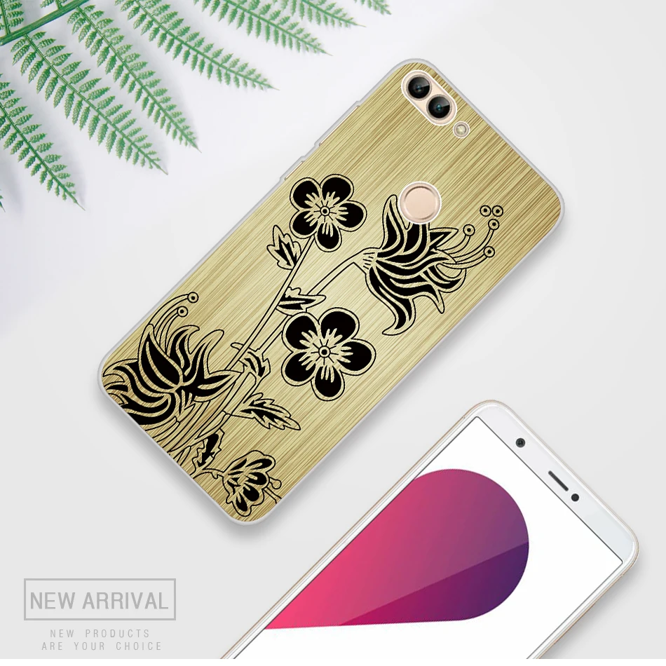 UTOPER For Huawei P Smart Case Silicone Nova Lite Fashion Flower Cover Enjoy 7S Funda |