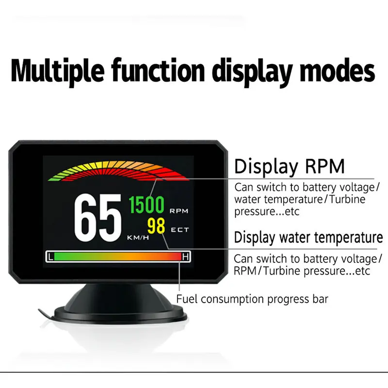 OBDSPACE P16 HUD OBD2 бортовой компьютер умный дисплей Спидометр Температура масла расход топлива OBDII диагностический инструмент