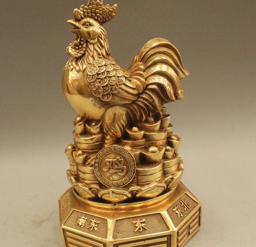 Zhx 8 &quotКитайский Фэншуй Латунь Зодиак Год Петуха Монеты Yuanbao Деньги Богатство