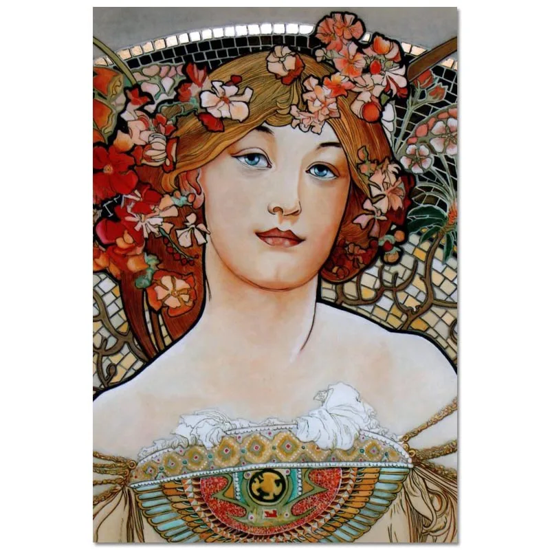 На заказ Альфонс Муха плакат Холст плакат 30X45 см, 40X60 см художественная отделочная ткань для дома ткань настенный плакат печать шелковая ткань - Цвет: Canvas Poster 5