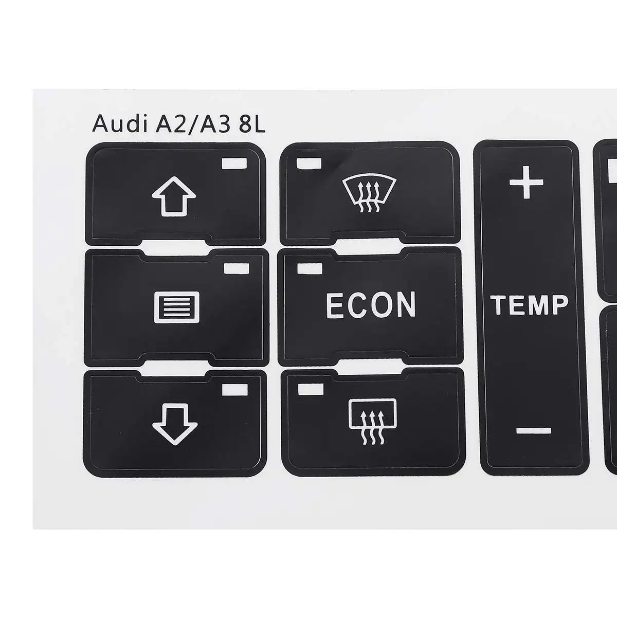 Для Audi A2/A3 8L A/C набор для ремонта кнопок, выцветшие наклейки для автомобиля, наклейки для автомобиля, контроль состояния воздуха, кнопка включения, ремонтные наклейки
