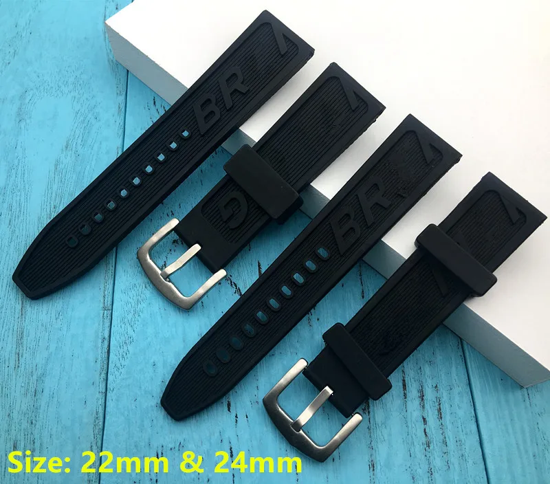 Ремешок силиконовый для наручных часов navitimer/avenger/Breitling 22/24 мм|rubber watch band 22mm|brand