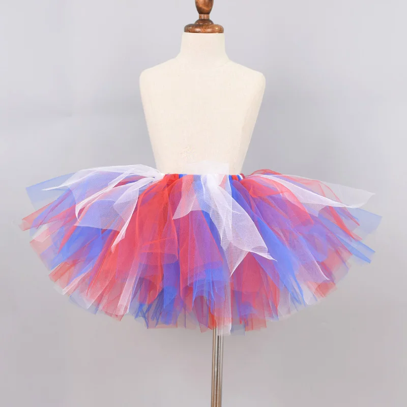 

Girls 4th of July Fluffy Tutu Skirt Baby Birthday Party Costume Dance Ballet Tulle Skirt Toddler Tutus Newborn Photo Props 0-12Y