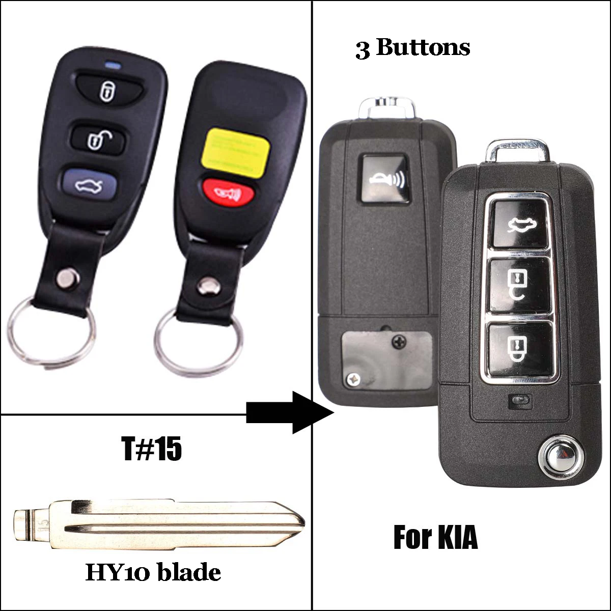 4 Buttons HY10 Jinyuqin изменение флип ключ оболочки iPad 2/3/4 кнопки для Kia Sportage Foret Cerato Брелок дистанционного Foling Key Fob чехол - Цвет: 4 Buttons HY10