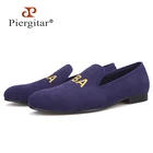 Мужские туфли Piergitar с вышивкой на заказ, лоферы для вечерние, модная классическая обувь, в британском стиле, курительные Тапочки