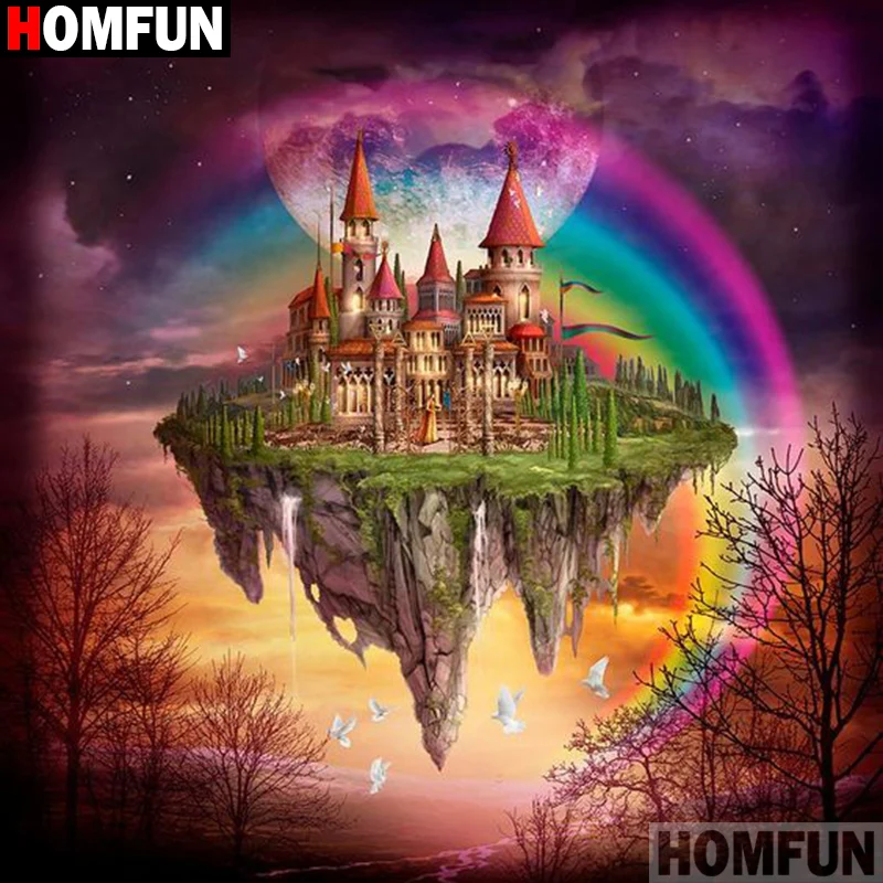 HOMFUN полный квадратный/круглый дрель алмазная живопись 5D сделай сам &quotДерево