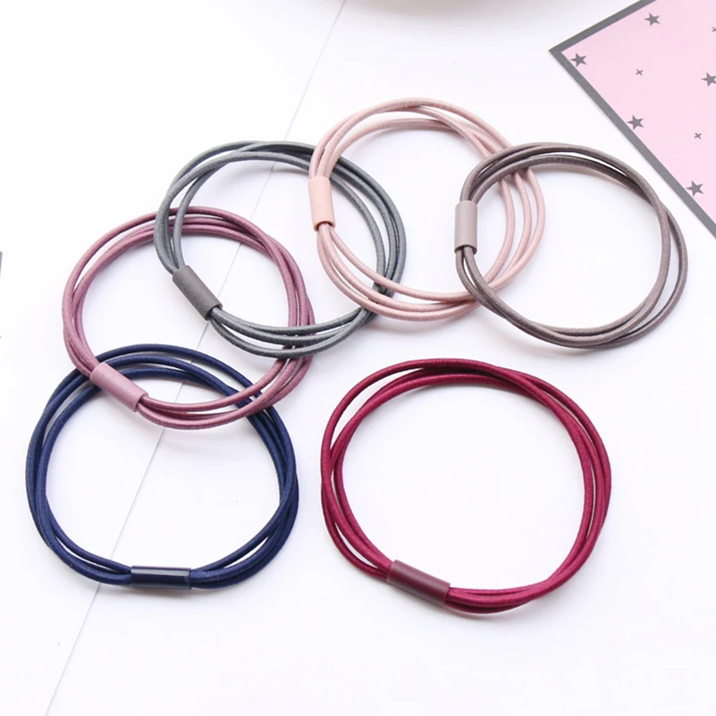 3 штуки/лот ДИЙ-аксессуары для волос для женщин Сплошные три полосы эластичные ободки Декорации для девочек Повязки на волосы