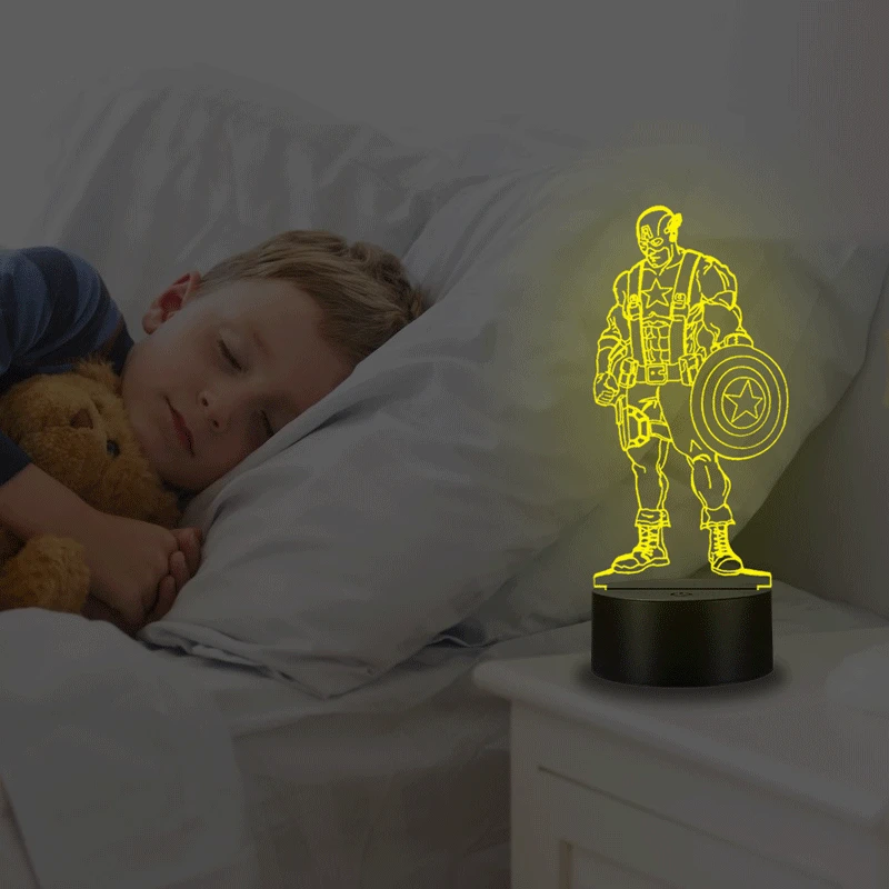 3d светильник VCity Капитан Америка светодиодсветодиодный Настольная лампа с USB для
