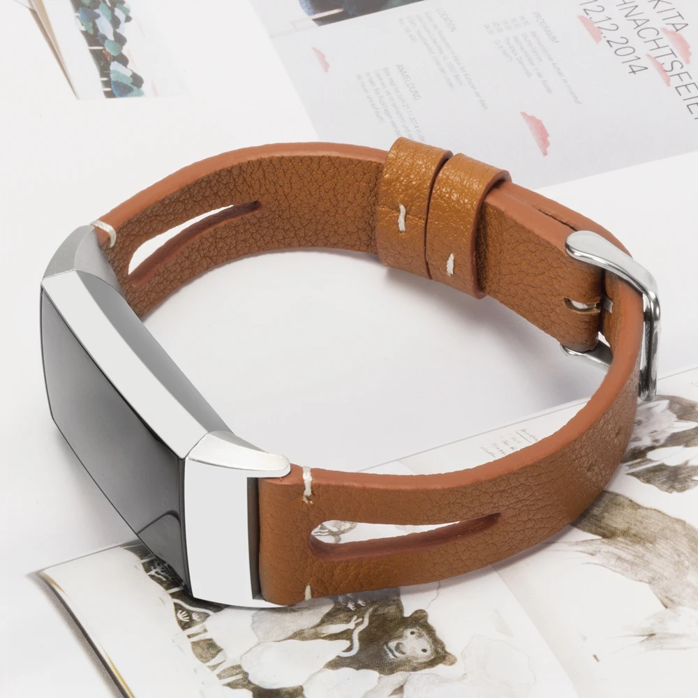 Toyouths замена ремешок для Fitbit Charge 3 полосы тонкие кожаные ремни Группа Смарт-часы для фитнеса для Fitbit заряд 3
