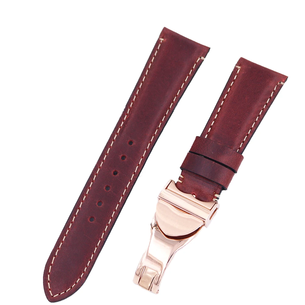 CARLYWET 20 22mm Durable Real Leather Replacement Wrist Watch Band Strap Belt Bracelet For Tudor Seiko Rolex Omega