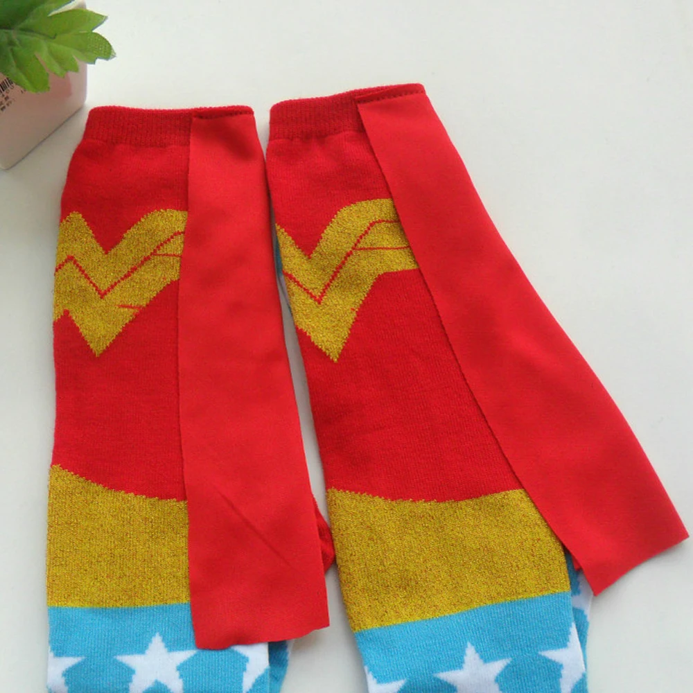 Мужские хлопковые носки DC Super Hero Супермен Бэтмен до колена с накидкой чулки для женщин косплэй костюм носки девочек рек