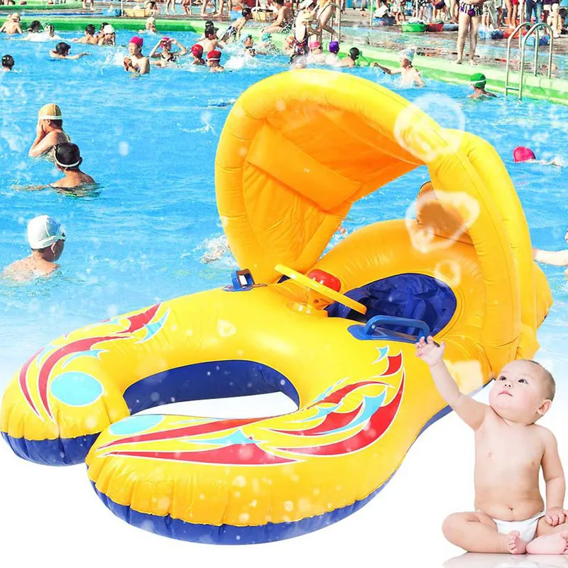 Inflatable Swimming Rings Child Kids Baby Mother Safety Swim Pool Ring Children Water Play Games Seat Float Boat Summer Trainer