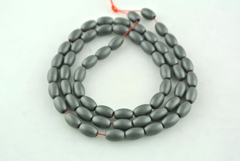 

4x6mm Barrel Shape Hematite Beads Black Matter Surface Rice Beads For Zen Jewelry Making Materials 10 pc/lot Free Shipping