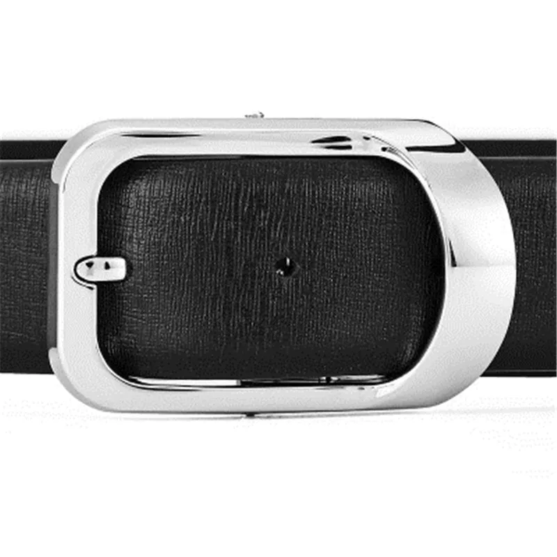 Casual Alloy Pin Buckle Genuine Leather Cow Belts Business Soft Men's Belt Luxury Brand Rectangle Gold Sliver Male | Аксессуары для