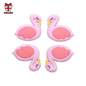 BOBO.BOX, 10 шт., мини силиконовые бусины с изображением фламинго, Детские Прорезыватели, BPA бесплатно, DIY ожерелье, цепочка для соски, Силиконовые Детские Прорезыватели, уход за младенцем