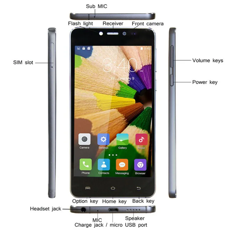 IPRO A58 5 85 мм ультратонкий мобильный телефон 0 дюймов MTK6582 Celular Android смартфон 2 Гб ram 16
