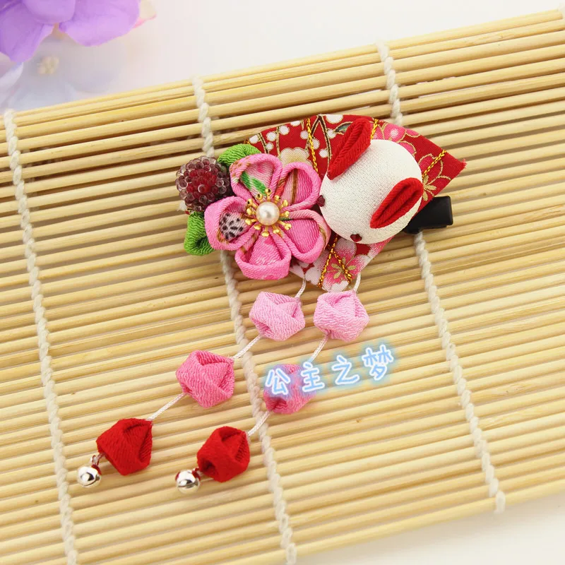 Традиционная японская кисточка Kanzashi для девочек в форме веера красивый розовый