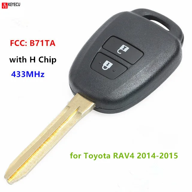 Запасная деталь для смарт ключа Keyecu 2 кнопки 433 МГц + H чип Toyota RAV4 2014 2015 года