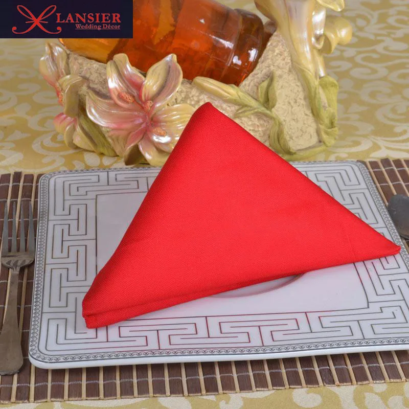100% хлопок красный обеденный стол белая и красная салфетка свадебное украшение