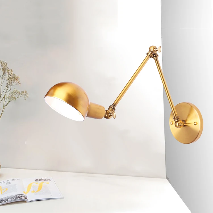 

Vintage industrial style loft creative long swing arm Wall lamp adjustable Handle Metal Rustic Light Sconce Fixtures