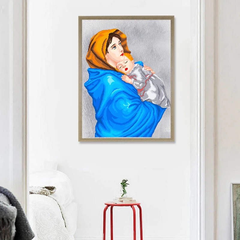 &quotМать и дитя&quot Мозаика PaintingDIY 5D алмазов картина вышивки крестом полный круглый