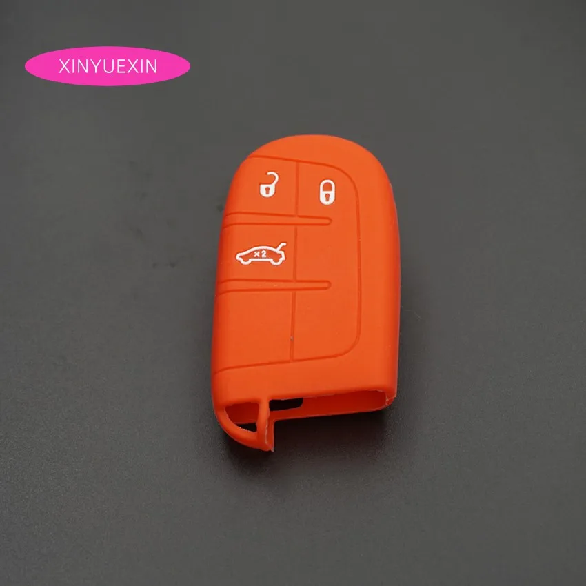 

Xinyuexin Silicone Rubber Key Case Cover Set For JEEP Grand CHEROKEE PROXIMITY Remote Key Case For Car 3Buttons Car styling
