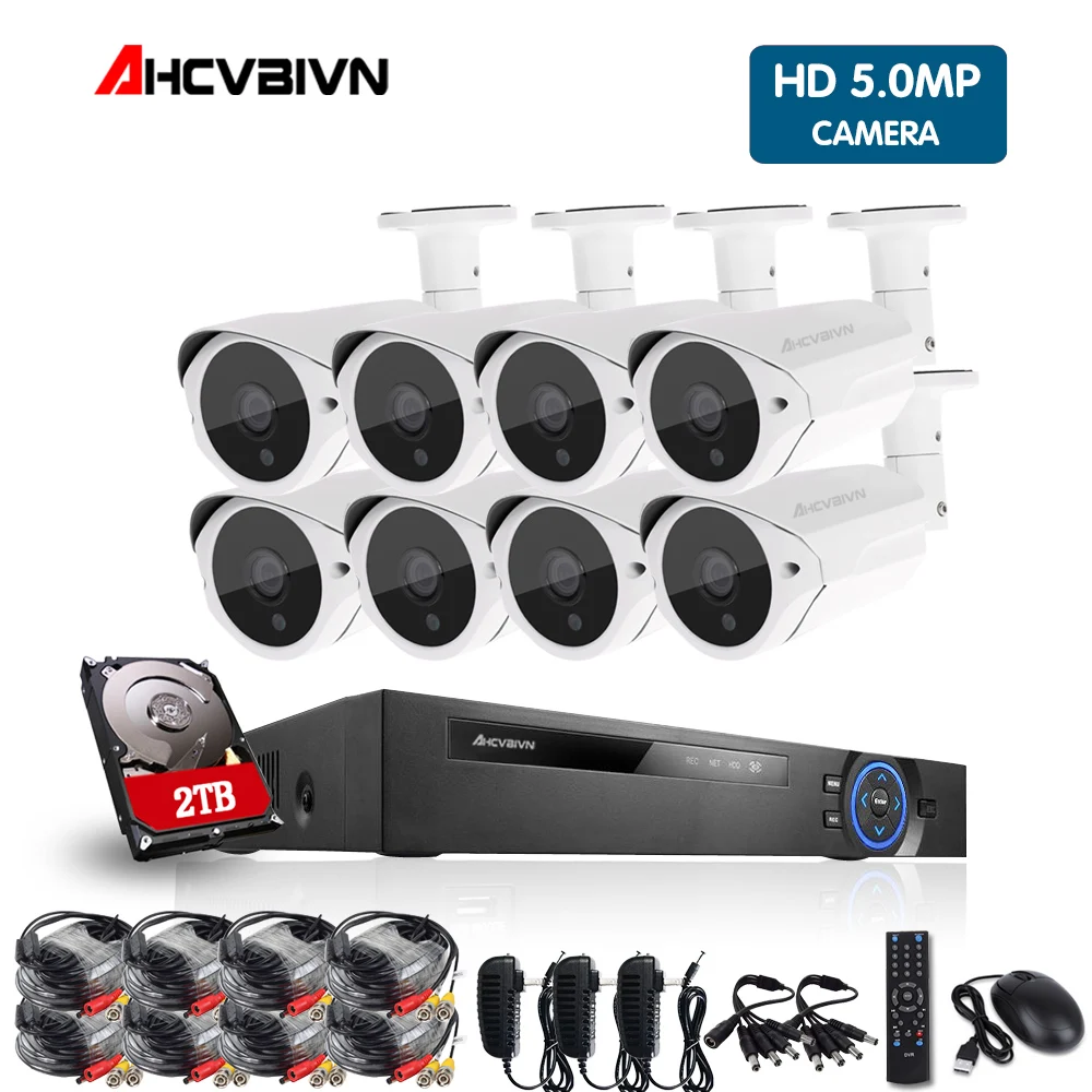 8-канальный сетевой видеорегистратор видеонаблюдения Системы AHD 4MP DVR C 8 штук Super HD