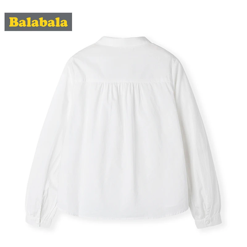Balabala/детская белая рубашка хлопковая с длинными рукавами для девочек Новая