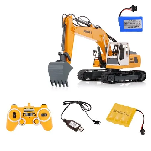 A Version 2 battery Большой электрический RC экскаватор из сплава 1:16 17CH 64 см 3-1 дрели Grab RC дистанционное управление Многофункциональный экскаватор грузовик игрушка VS 1580 - Цвет: A Version 2 battery
