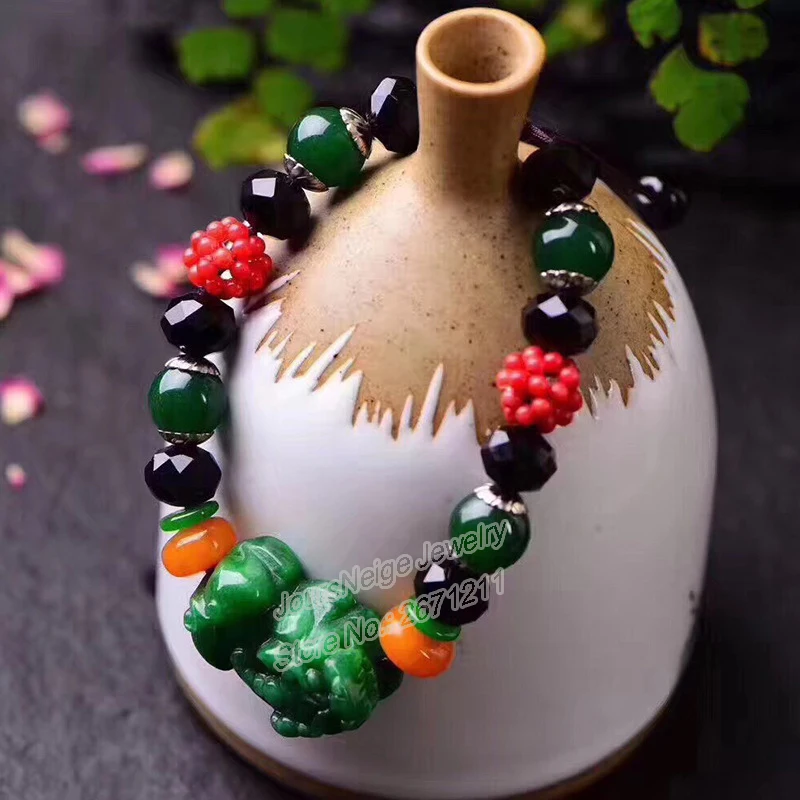 Оптовая продажа браслеты из натурального камня волнистые черные кристаллы с