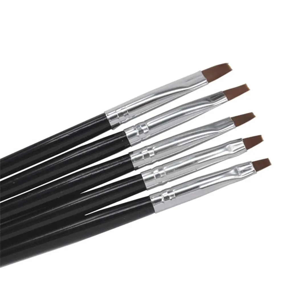 Professional 5pcs Nail Art Brush Flat Pen Painting Tips Dust Clean Builder Acrylic UV Gel Extension Design Tools | Красота и здоровье
