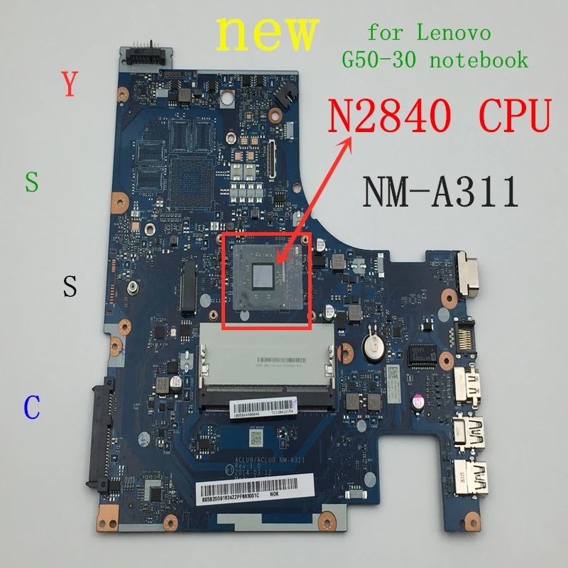 Новая NM-A311 материнская плата для ноутбука lenovo G50-30, материнская плата для процессора intel n2820 n2830 n2840, память с низким напряжением ddr3l