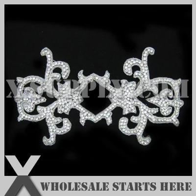 

(25pcs/lot) Handmade Sparkling Iron On Rhinestone Appliques Patch for Clothing, X1-RAT2258
