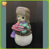 mimeng deng snowman hold car toy mold diy clay soap christmas cake decoration tool doll candle mold