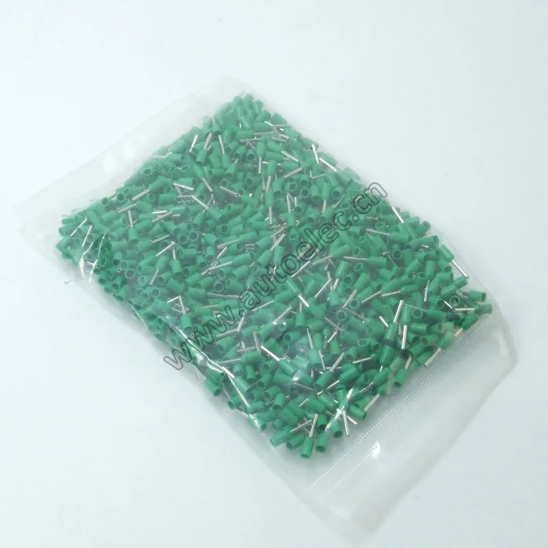 E0308-Green 100 шт. AWG#24 E0308 наконечник наконечника шнура медный провод медный изолированный обжимной разъем шнур контактный конец терминала VE0308 - Цвет: E0308-Green
