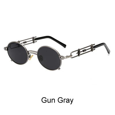Gun Gray Ralferty, уникальные винтажные стимпанк Солнцезащитные очки для женщин и мужчин, дизайнерские золотистые красные очки, аксессуары для женщин, Ретро панк очки B010 - Цвет линз: Gun Gray