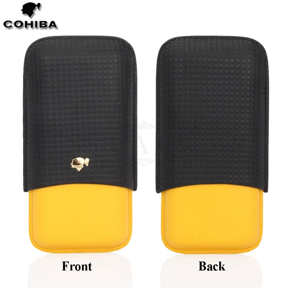 COHIBA Черный Путешествия портсигар кожа деревянный из испанского кедра хьюмидор 3