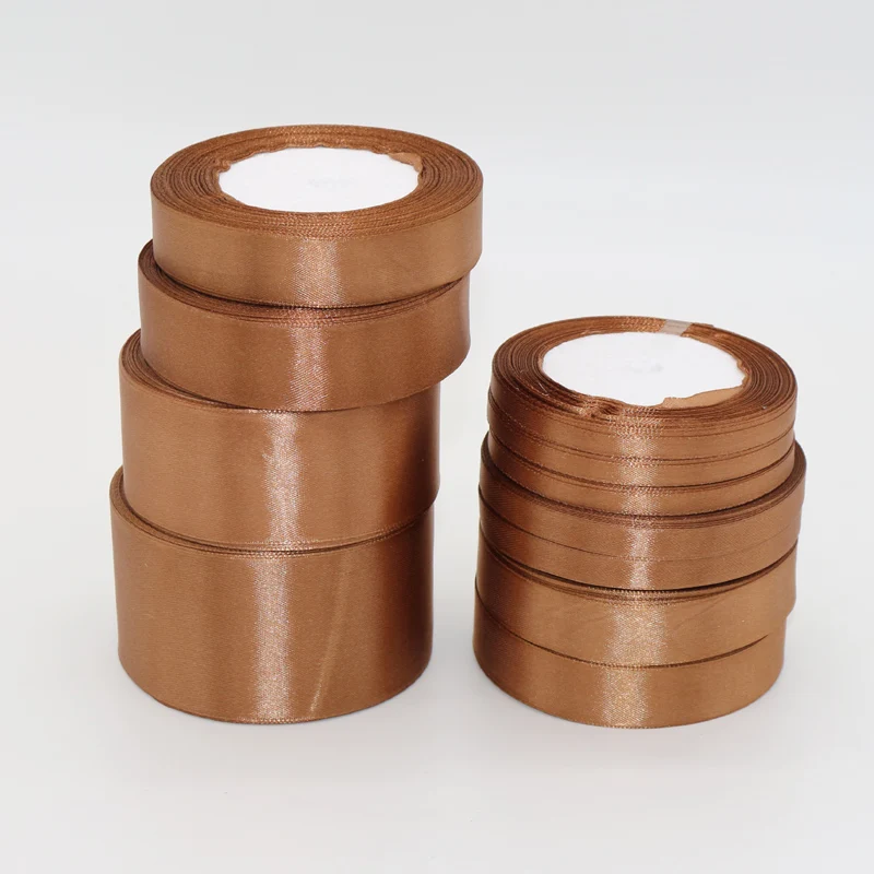 25 ярдов 22 метра коричневая шелковая атласная лента свадебное украшение
