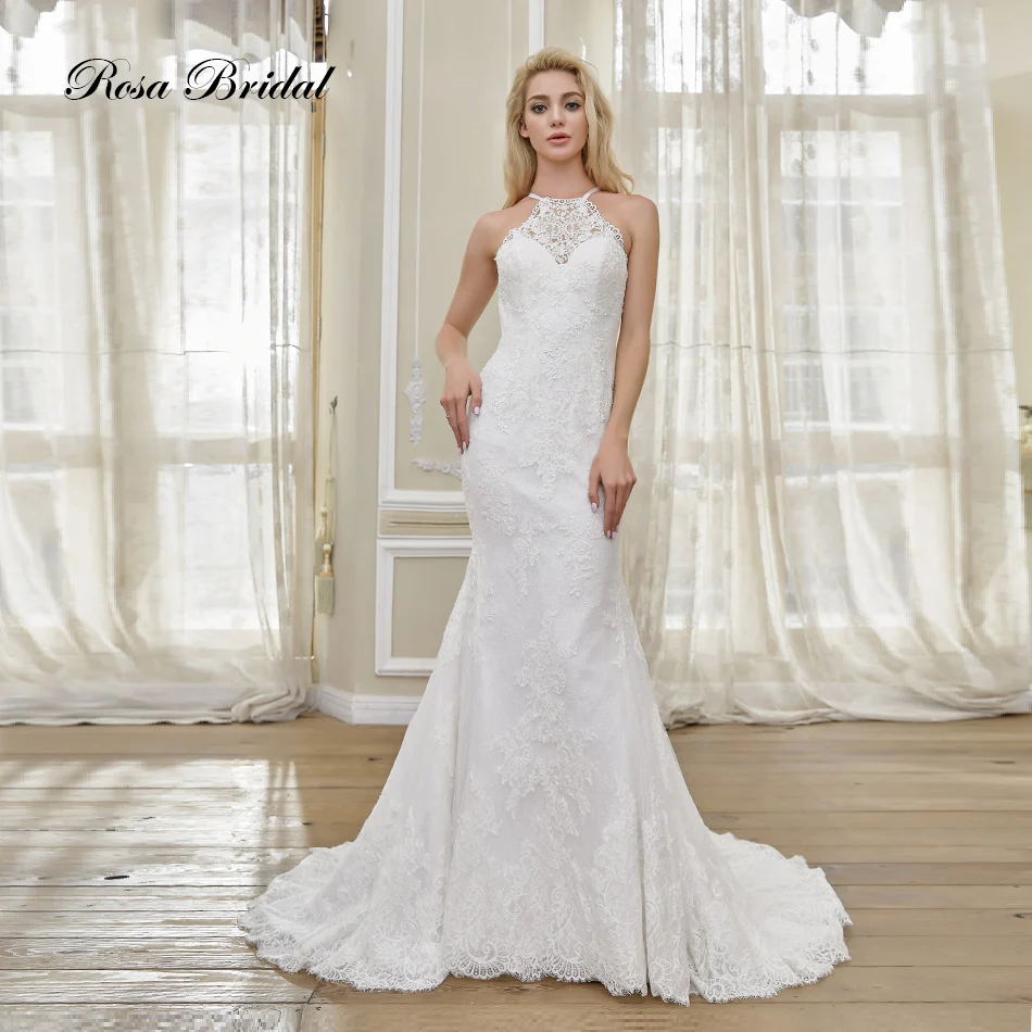 Rosabridal свадебное платье Русалочки элегантный топ без рукавов Прозрачная