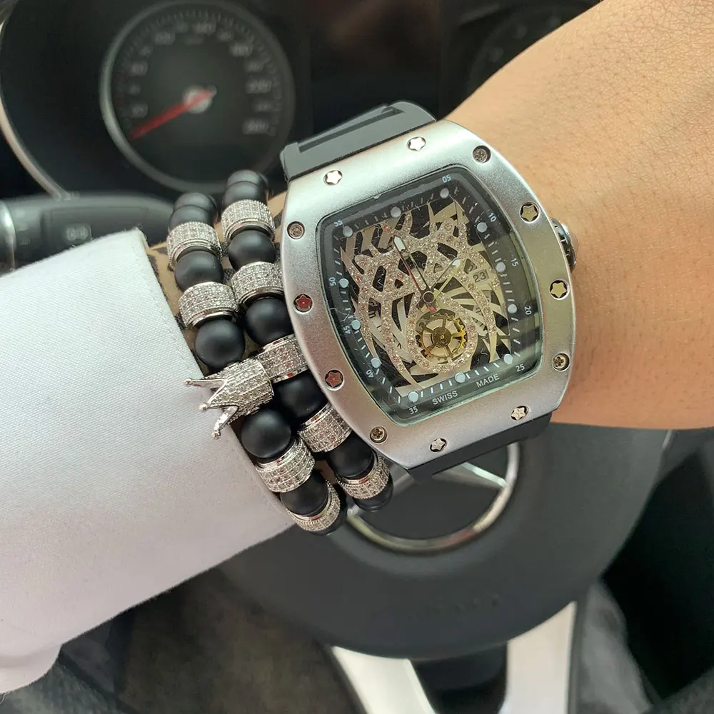 Роскошные Корона браслет проложить белый CZ цилиндр подвески из натурального